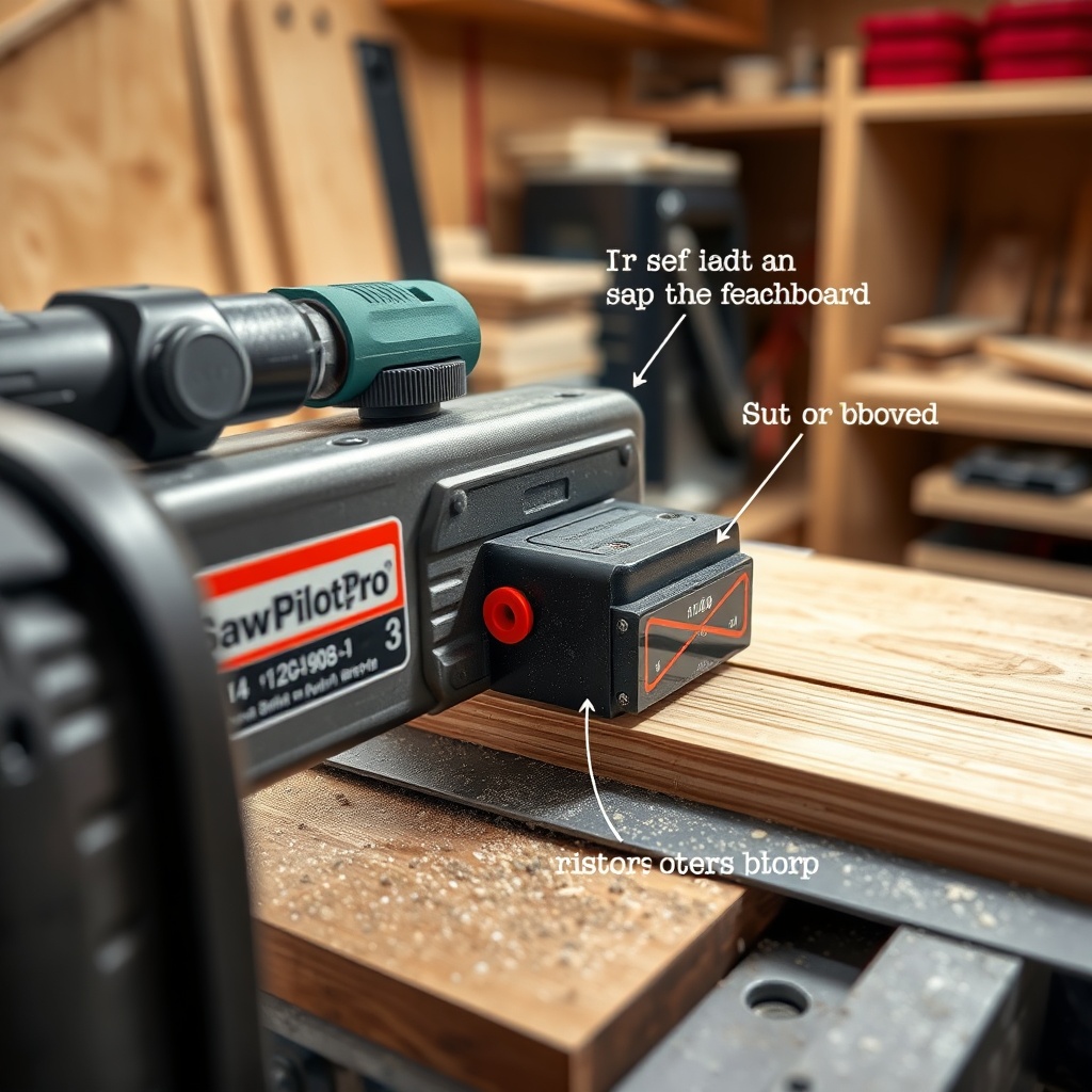A SawPilotPro with accessories like featherboard and micro-adjustable stop block